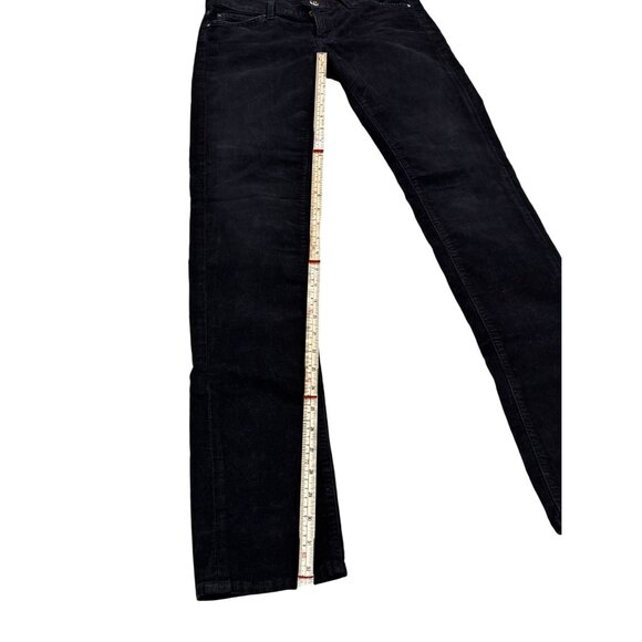 7 For All Mankind Black Corduroy Jeans Size 26 Mid-Rise Straight Leg Womens Pant - Picture 8 of 13